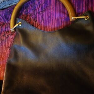 Elegant Black Leather Tote Bag